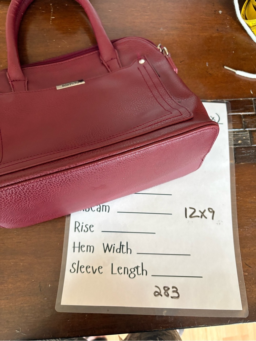 Roots 73 Red Burgundy Top-Handle Shoulder vegan leather Bag y2k - Picture 11 of 11